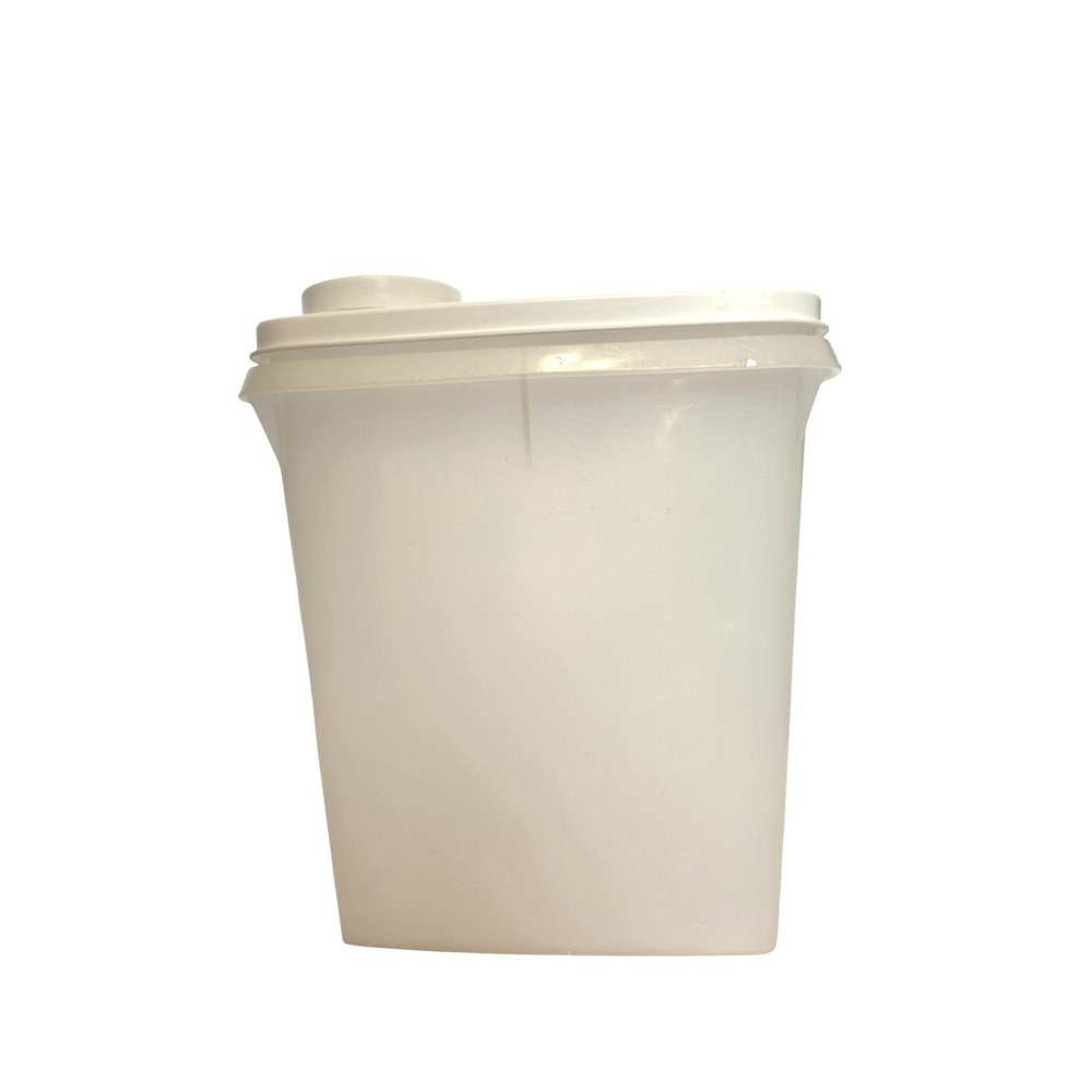 Tupperware Modular Mates Oval 1 White Sheer Storage Container Flip Top Lid 1610